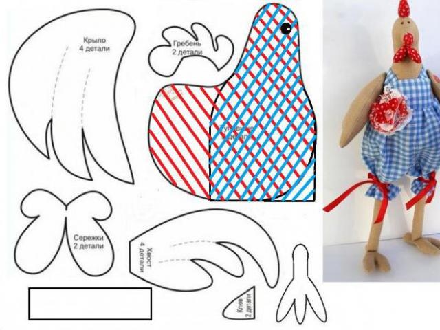 DIY मुलायम खिलौने: मुर्गा पैटर्न